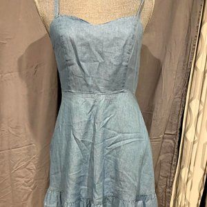 Chambray Cami Ruffled Dress